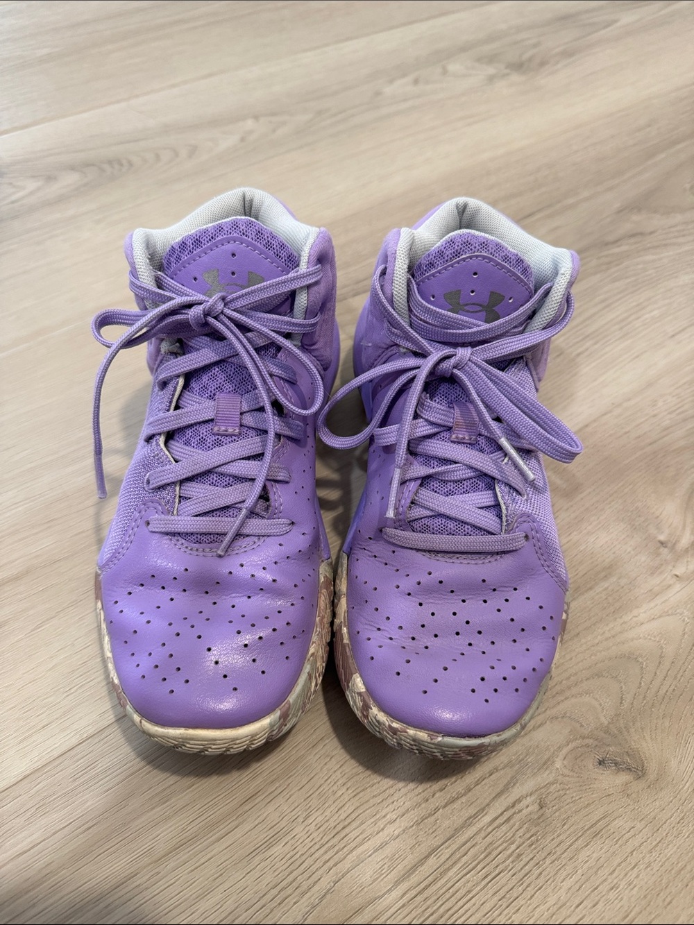 Under Armour Lavender/Purple High-Top Sneakers